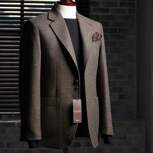 GUC*I 울 헤링본 블레이저