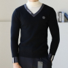 지*어 남성 브이넥 폴로 스웨터