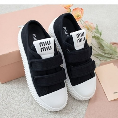 미우*우 데님 벨크로 스니커즈