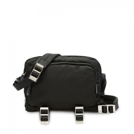 Prada Man 로고 크로스 바디 백 블랙