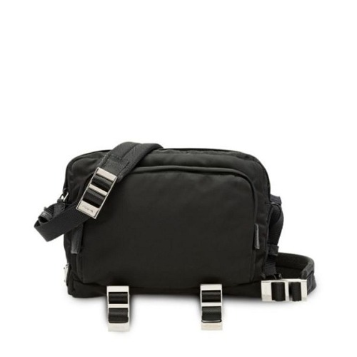 Prada Man 로고 크로스 바디 백 블랙
