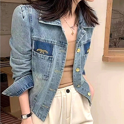 CHANEL 스틸 청 자켓