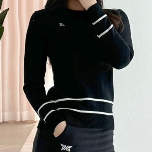 마크앤*나 여성 카모 골프니트