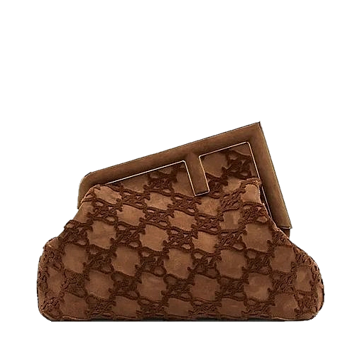 펜디 미디움 스웨이드 숄더백