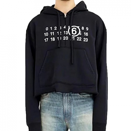 Maison Margiela MM6 넘버드 쿼터 지퍼 후드