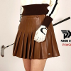 PXG 레더 플리츠 스커트