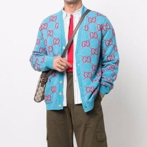 GUC*I GG 인타르시아 니트 가디건