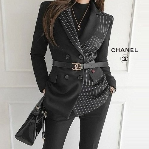 CHAN*L 스트라이프 배색정장SET