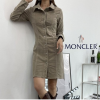 MONCL*R 슬림 풀 오픈 셔츠 원피스