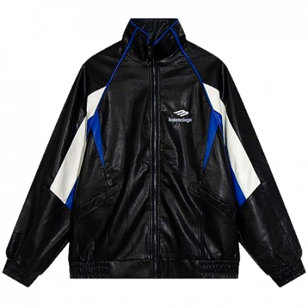 BALENCIAGA 3B스포츠 아이콘 레더 트랙자켓