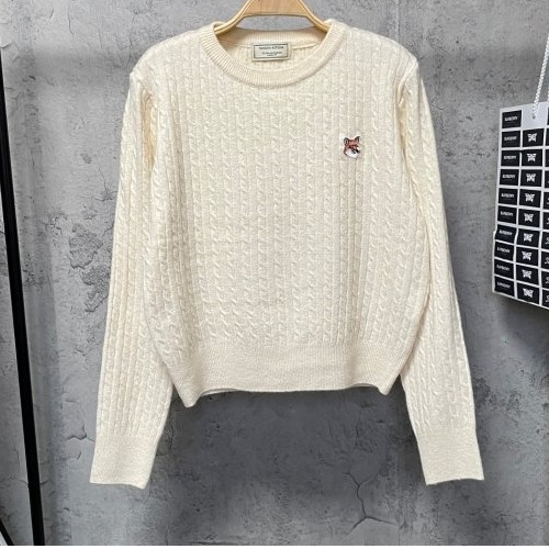 메종 키*네 폭스 꽈배기니트