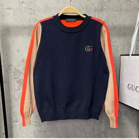 GUC*I GG자수 배색니트