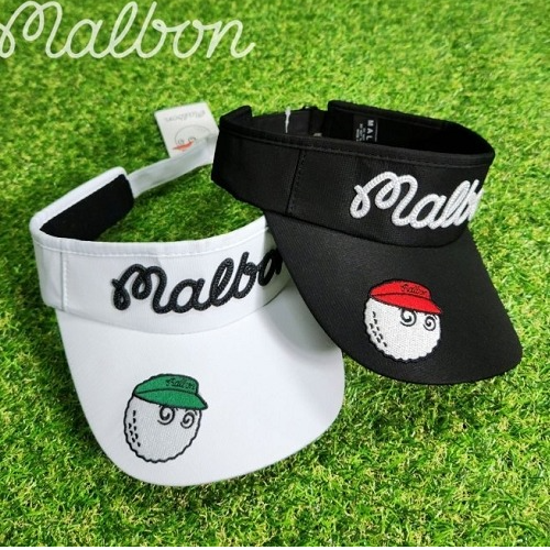 말* 로프 레터링 자수 그린&레드 볼캐릭터 썬바이저