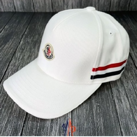 MONCL*R 클래식 와팬 사이드 3LINE 레더벨크로 코튼 볼캡