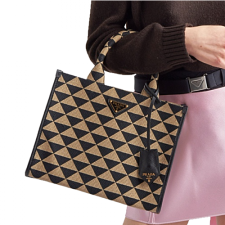 22S/S 프*다 PRA*A 심볼 자카드 패브릭 스몰 핸드백