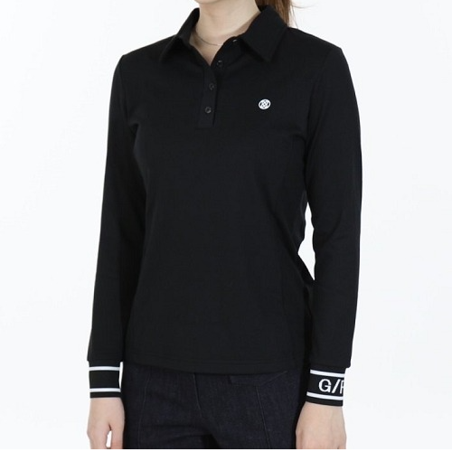 지*어 여성 하이브리드 니트 컬러 폴로 기모 티셔츠