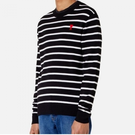 아* 드 꾀흐 스트라이프 크루넥 스웨터