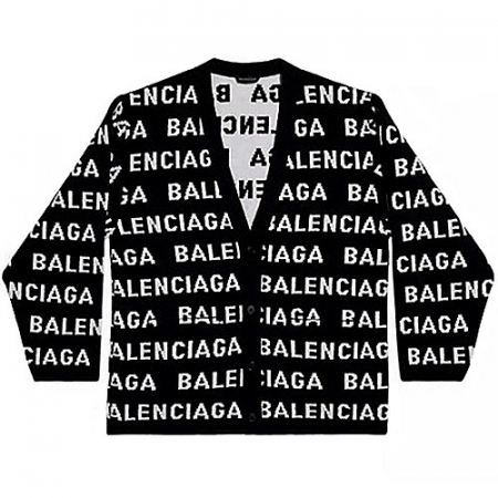 발렌시*가 BALENCIAGA 센텐스 로고드 가디건