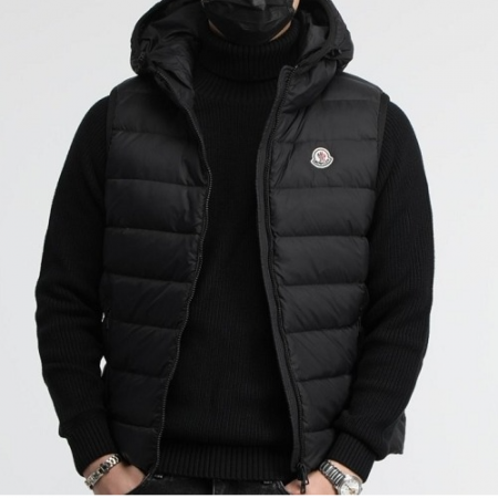 MONCL*R 덕다운 후드패딩 조끼
