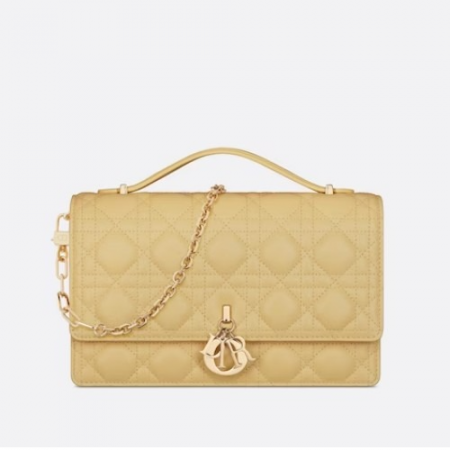 DI*R MISS DIOR 탑 핸들 백 파스텔 옐로우 까나쥬