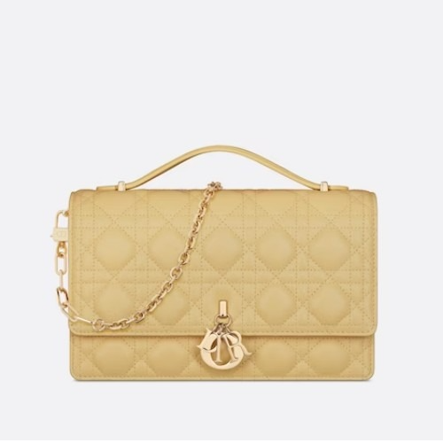 DI*R MISS DIOR 탑 핸들 백 파스텔 옐로우 까나쥬