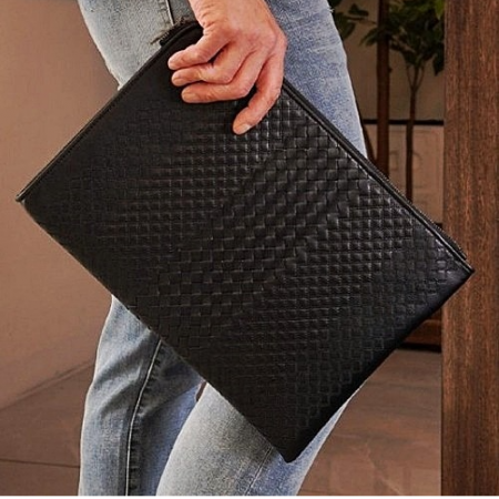 BOTTEGA VENETA 카프스킨 도큐먼트 임페라토레 클러치