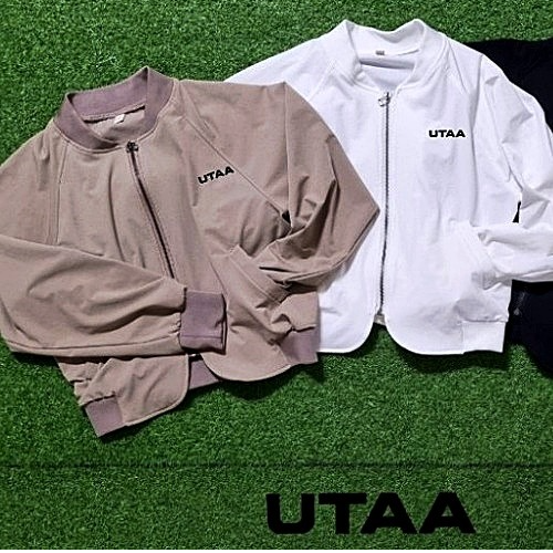 유* UTTA 자수로고 서클 나일론 블루종