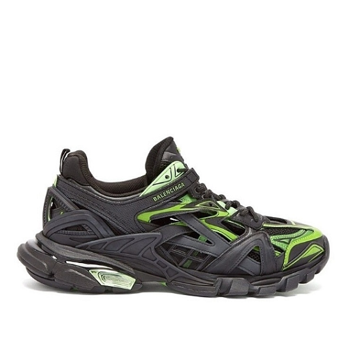 발렌시*가 트랙2 슈즈 트레이너 블랙 네온 그린