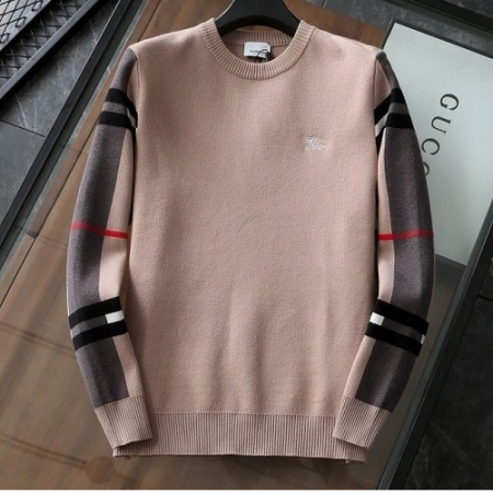 BURBER*Y 라인 체크 시그니쳐 자수 울니트