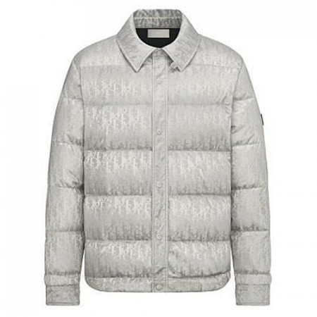 DIOR OBLIQUE 퀼트 재킷 그레이 테크니컬 자카드