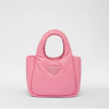 PRA*A 스몰 패딩 소프트 나파 가죽 백 핑크