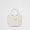 PRA*A 스몰 패딩 소프트 나파 가죽 백 화이트