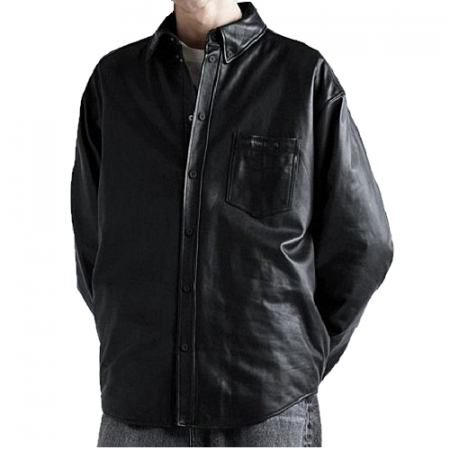 BALENCIAGA 패디드오버 에코레더 셔츠자켓