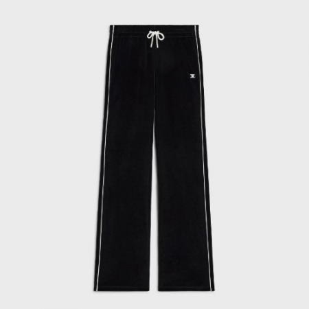CEL*NE 트리옹프 트랙 팬츠 벨벳 저지 블랙