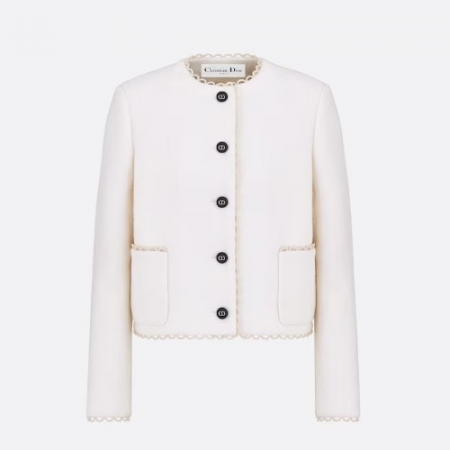 DI*R 크롭 재킷 버진 울 부클레 에크루