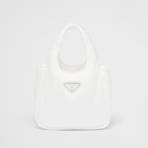 PRA*A 소프트 패딩 리나일론 미니백 화이트