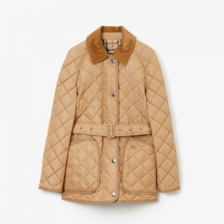 BURBE*RY 다이아몬드 퀼팅 나일론 재킷 아카이브 베이지