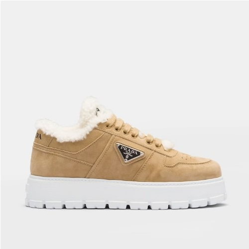 PRA*A 스웨이드 스니커즈 에크루