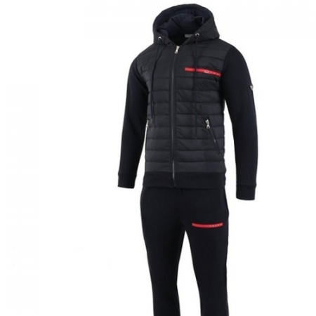 PRADA 레드로고 패딩 집업 트레이닝 셋트