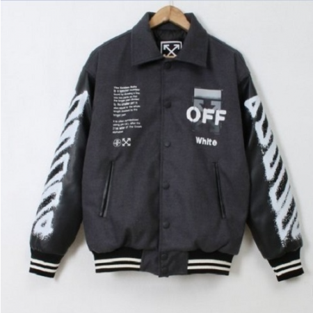 OFF WHI*E 스프레이 바시티 자켓