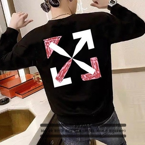 OFF-WHI*E 빈티지 물감 삼각 로고 밍크양기모 티셔츠