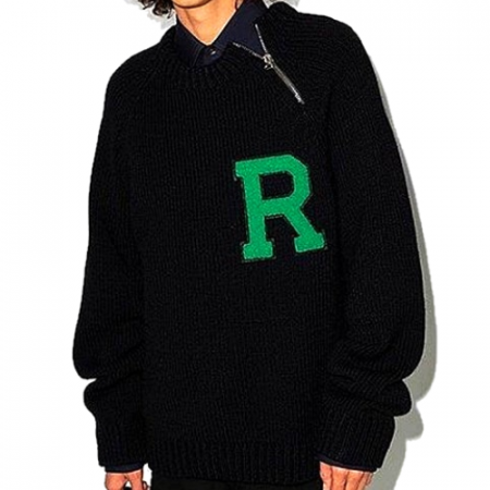 라프시몬스Raf Simons 알로고패치드 지피드 스웨터
