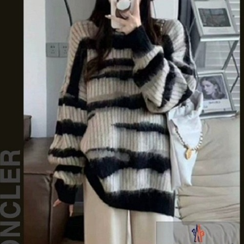 MONCL*R 지브라 오버핏 짜임 니트 (7096)
