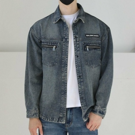 BALENCIA*A 수입고급 데님 워싱 셔츠형 자켓