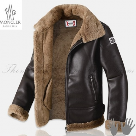 MONCL*R 감마블루 쉘 인조퍼 무스탕