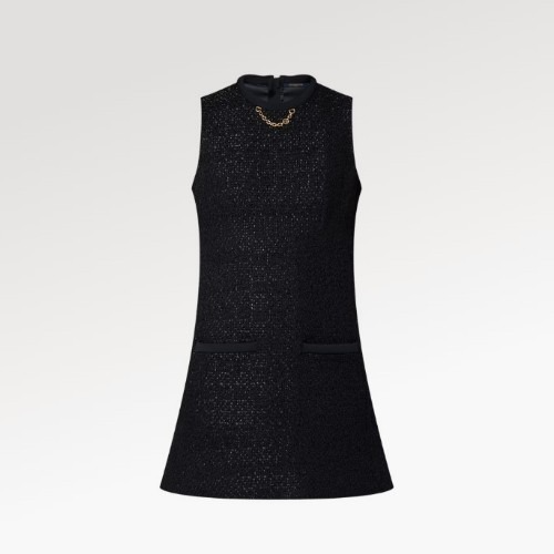 LOUIS VUI*TON 트위드 포켓 드레스