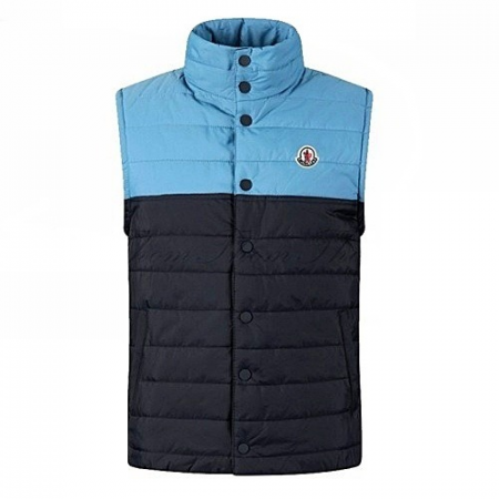 MONCL*R 투톤 배색 하이넥 패딩 베스트