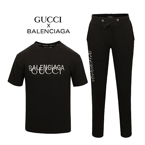 발렌시*가 BALENCIAGA X GUCCI 자수로고 반팔 트레이닝 셋업 SET