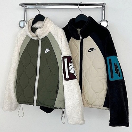 NIKE 리버시블 배색 양털 점퍼