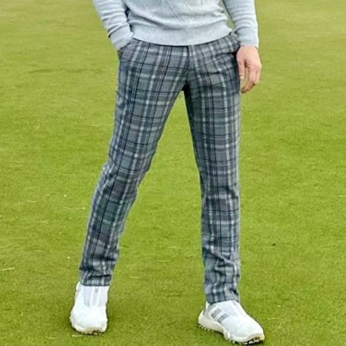 타이틀 리*트 체크 패턴 울모직 팬츠 (MEN)